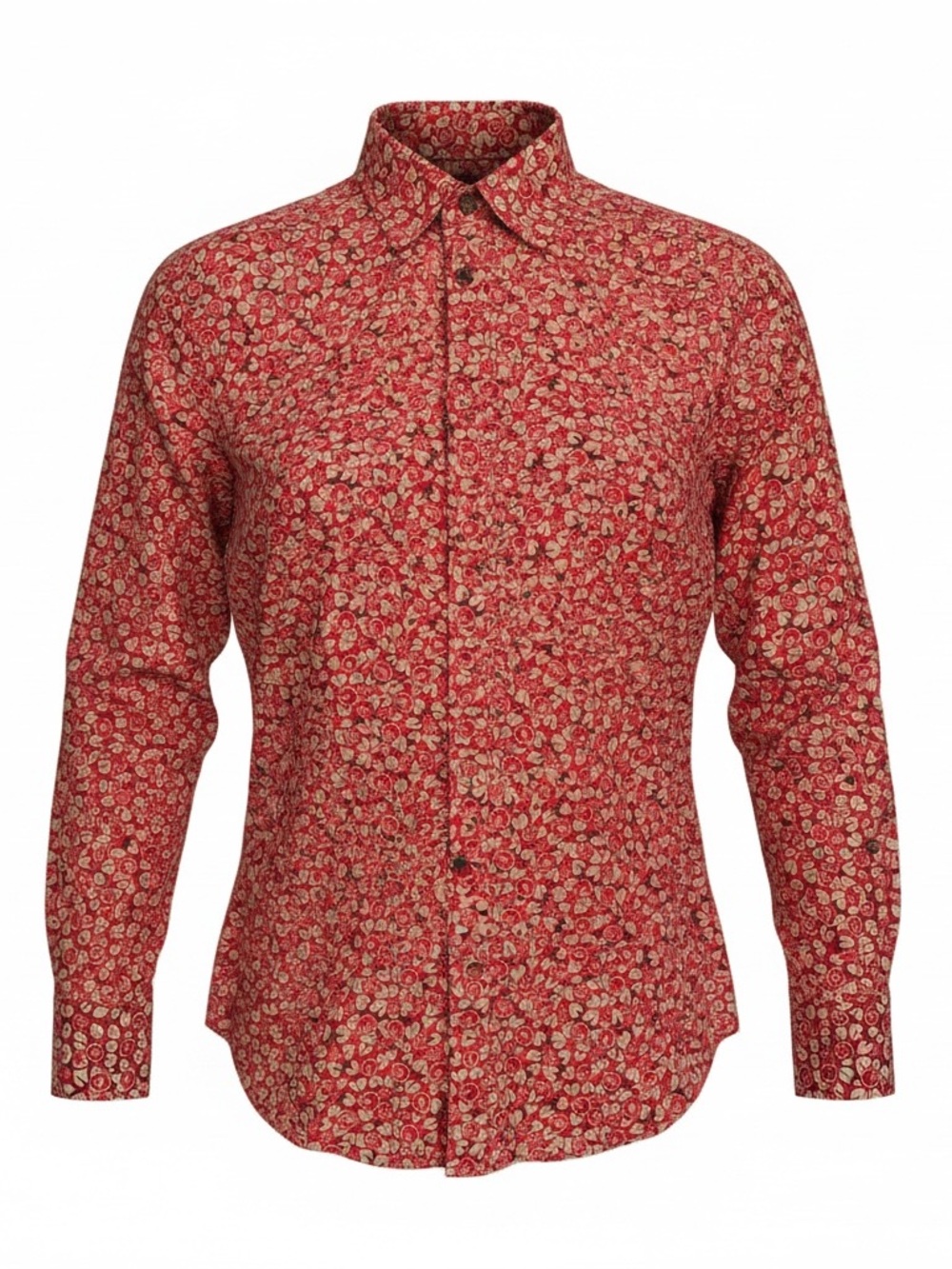 Seaplane Red Floral Long-Sleeve Men's Shirt